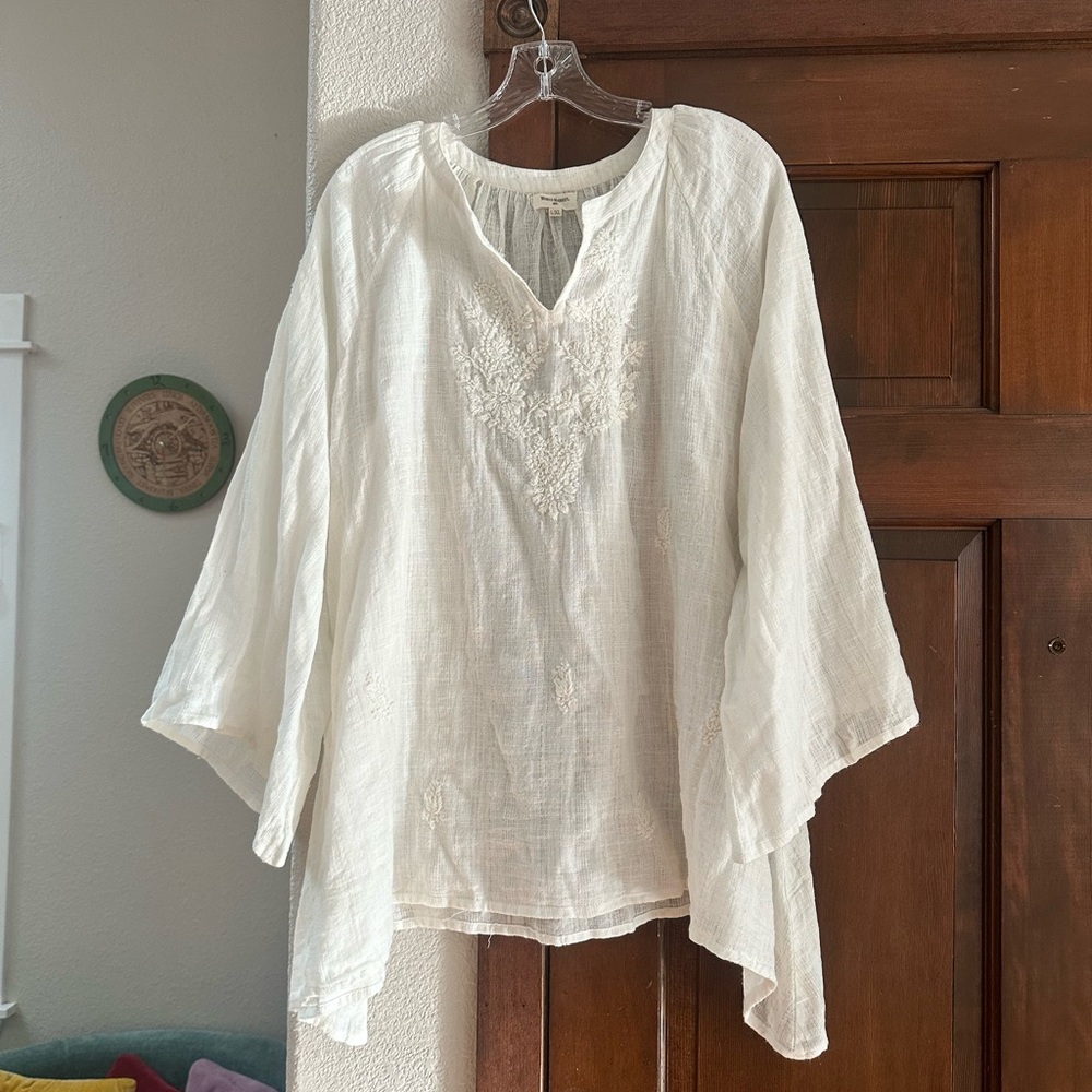 Cost Plus World Market Cream Tunic Top